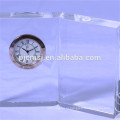 Чистый прямоугольник Кристалл настольные часы для украшения офиса или сувенир